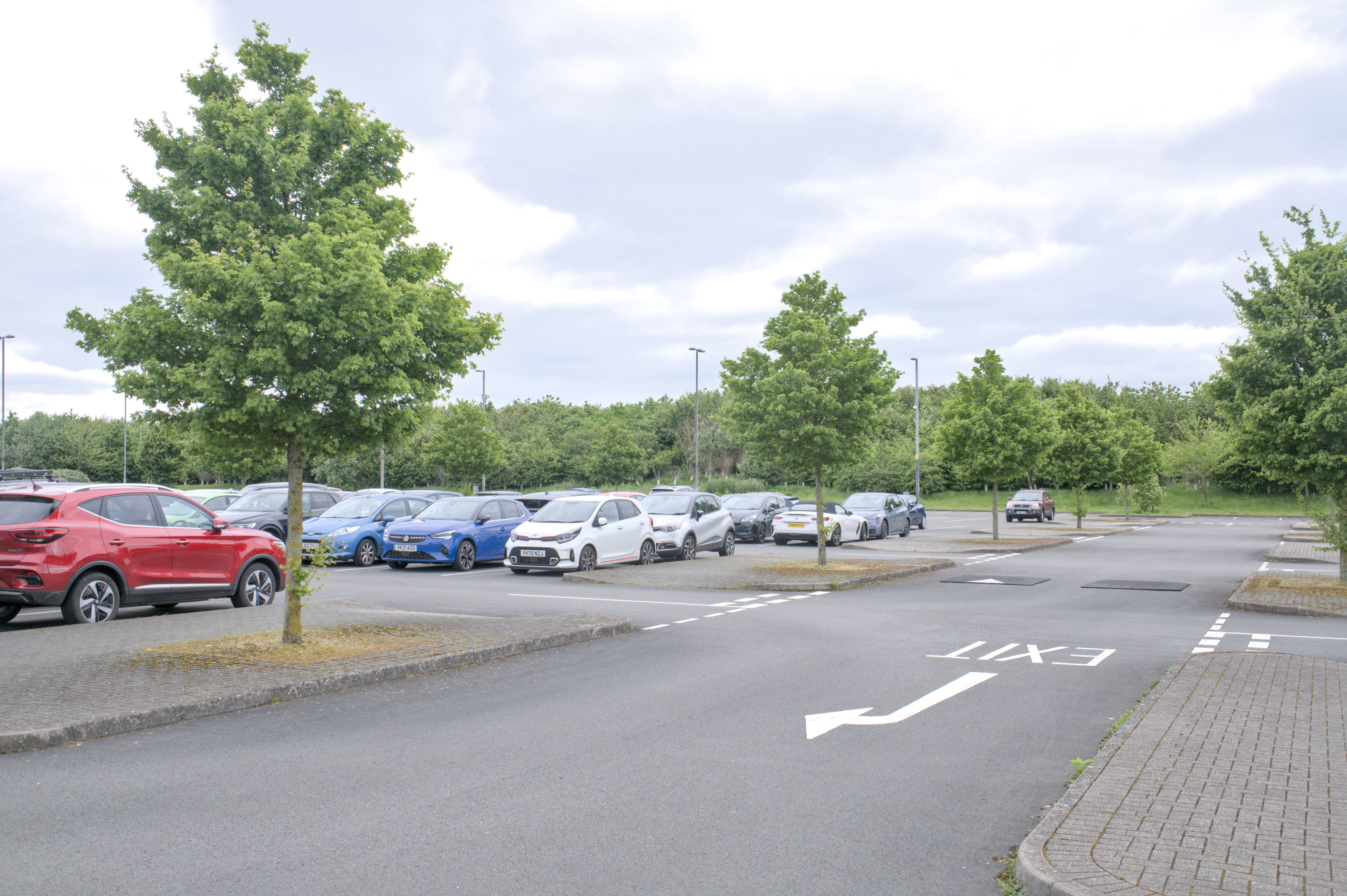 Park-and-ride car park showing a parking option near transit